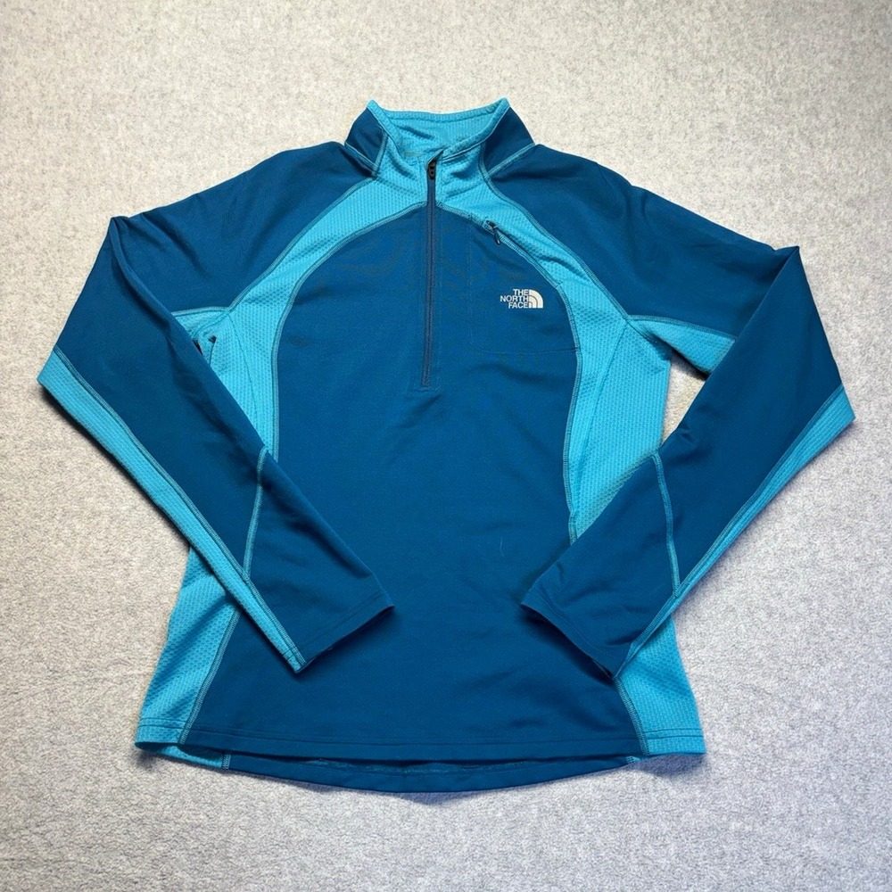 The North Face Flight Series Women's Blue Colorblock 1/4 Zip Mock Neck M